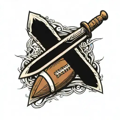 Football Knife Crossed