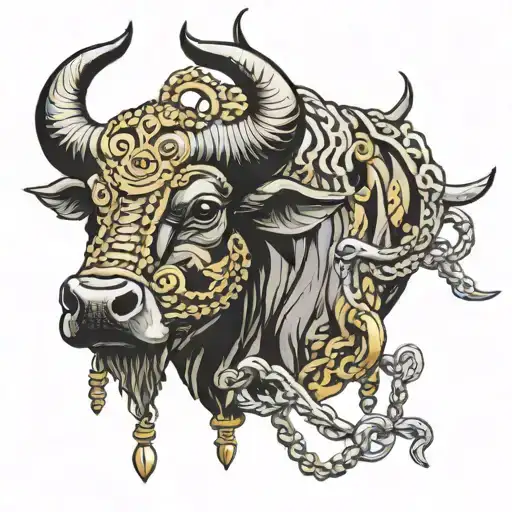 Indian Bull With Gold Chain