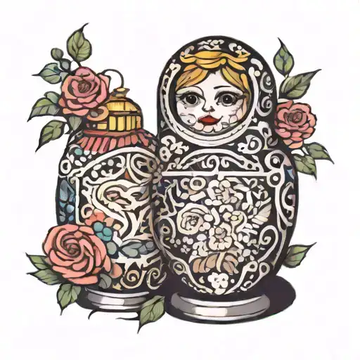 Russian Nesting Doll Being Dismembered Into Core Elements