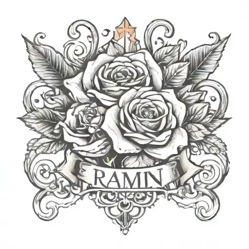 The Name Ramin With Rose