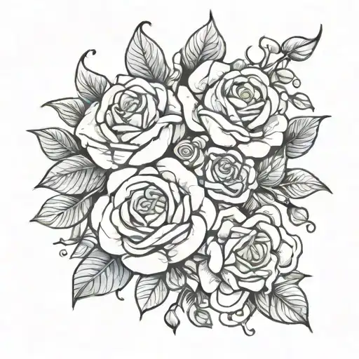 Jasmine Flower And Rose Intertwined