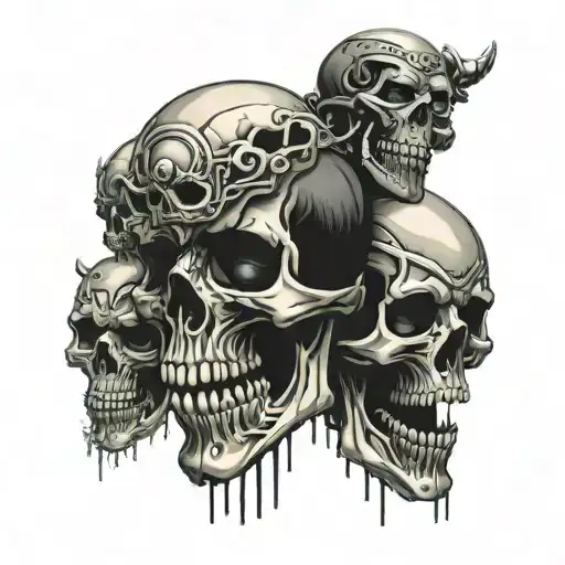 Skulls Scary Cyberpunk Inspired
