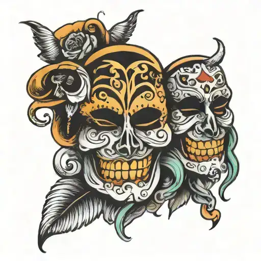 Laugh Now Cry Later Mask With Quote