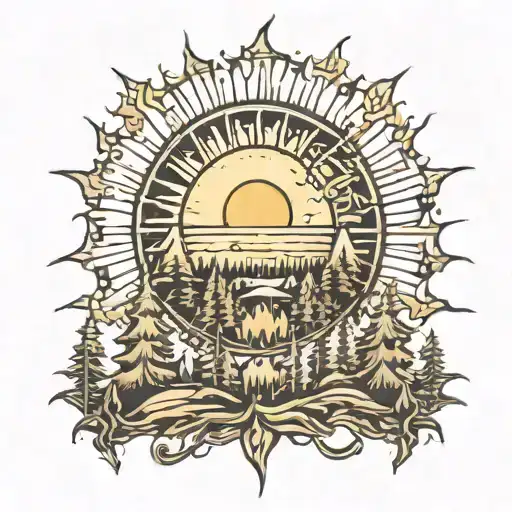 Sun Over A Forest With 9-17-22 In It