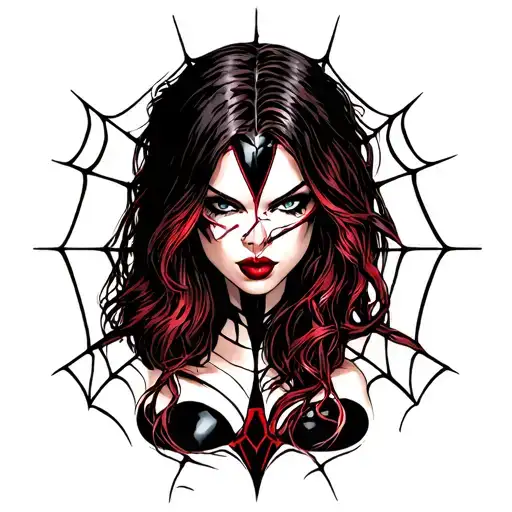 Black Widow With Web And The Initial W Replacing W