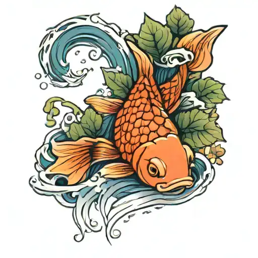 Koi Fish And Nature