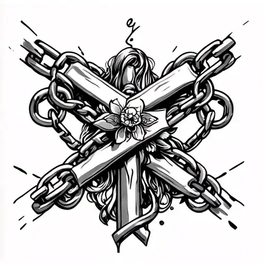 Cross Chains Breaking Feminine