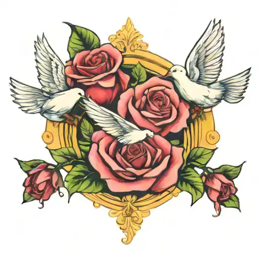 Rose And Doves
