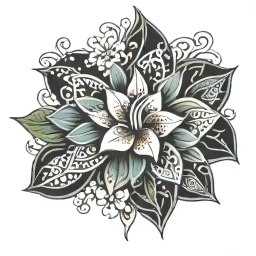 Polynesi Tattoo Patterns Flowers Growing