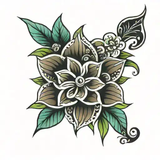 Island Flowers And Maori