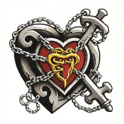 Cross And Heart Chained Inside