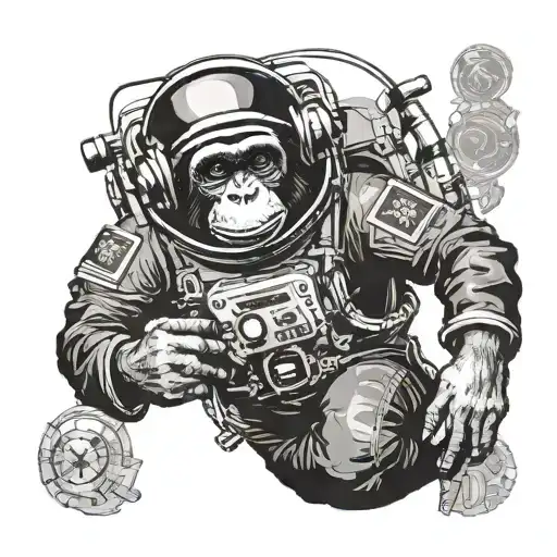Yoga Punk Chimpanzee Astronaut Lost