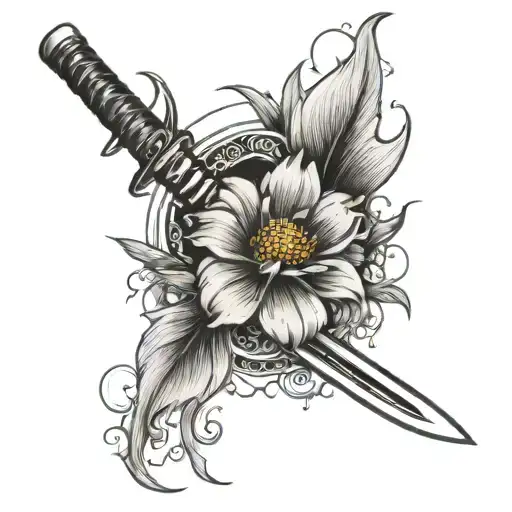 Broken Flower With Katana