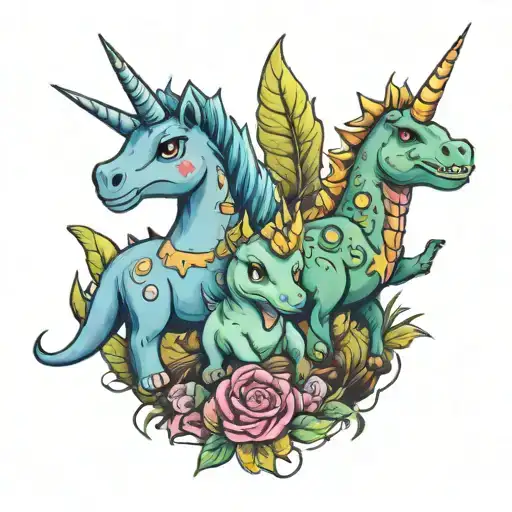 Unicorns And Dinosaurs Babies