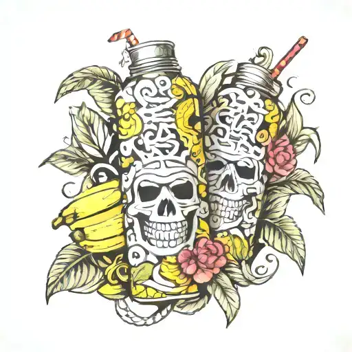 Banana Juice Packaging With Straw