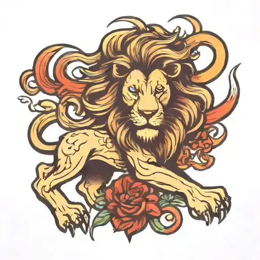 Lion With Strength Of Character And Charisma And Seduction