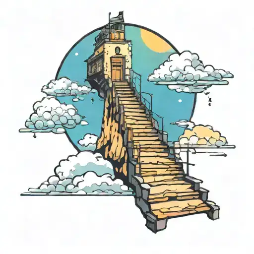 Sky And Stairs Symbolizing The Journey