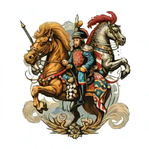 Dutch Lion Polish Hussar Warriors Riding