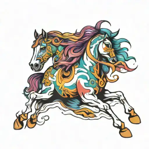 Multi Coloured Horse