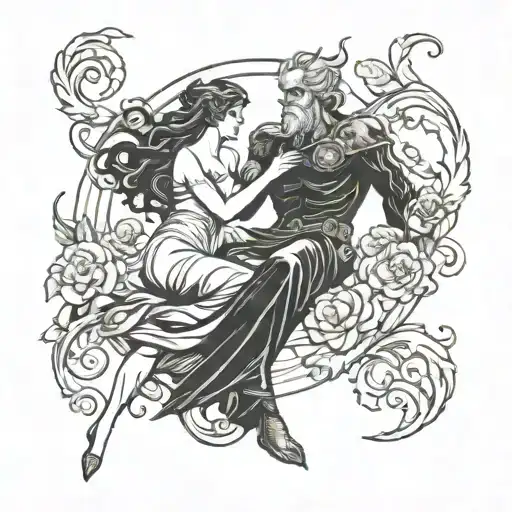 Draw The Image Of Hades Abducting The Goddess Persephone