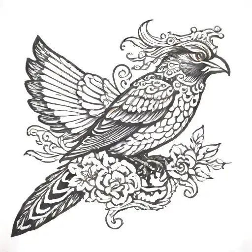 Bird On A Mans Hand Fully Detailed Black An Grey