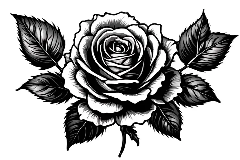 Elegant Black Rose With Petals