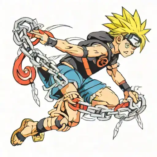 Naruto Pain Tattoo With Kurapika's Chains Of Judgement From Hunterxhunter