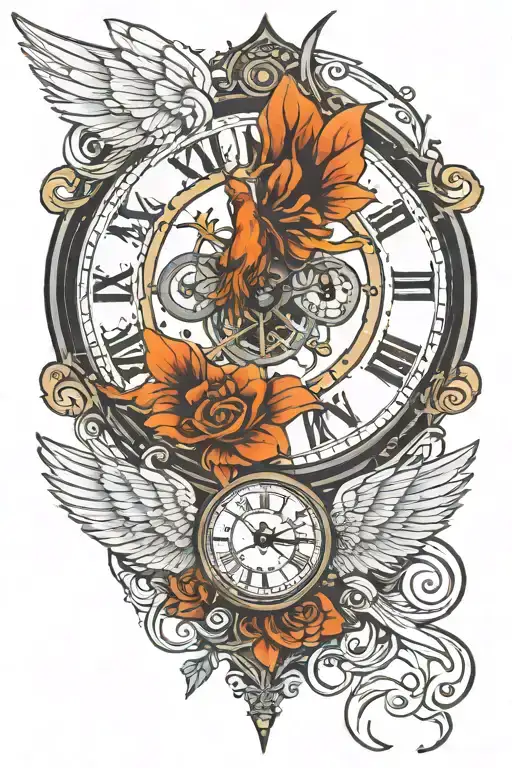 Wings And Clock Face