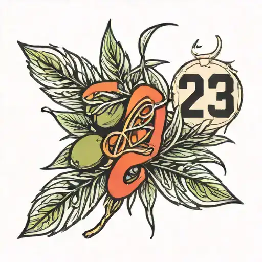 Olive Branch With The Name Giulia The Number 23 Like On Michael Jordan's Jersey