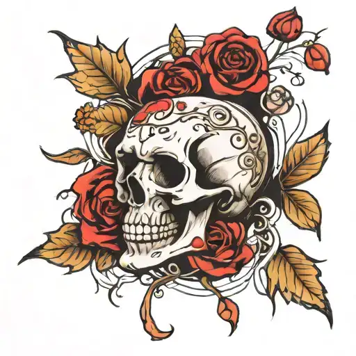 Minimalist Memento Mori Skull