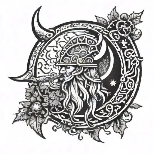 Helm Of Awe Moon Viking