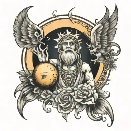 God Holding Sun And Moon