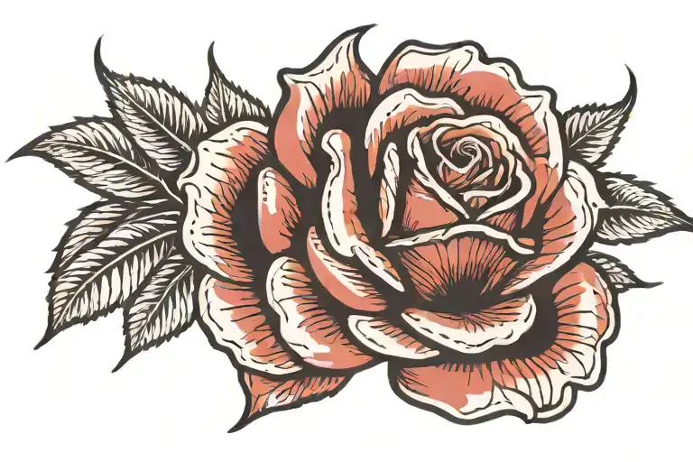 Black And Red Rose For Inner Bicep
