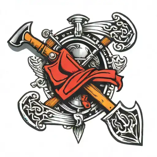 Rifle And Shovel Crossed