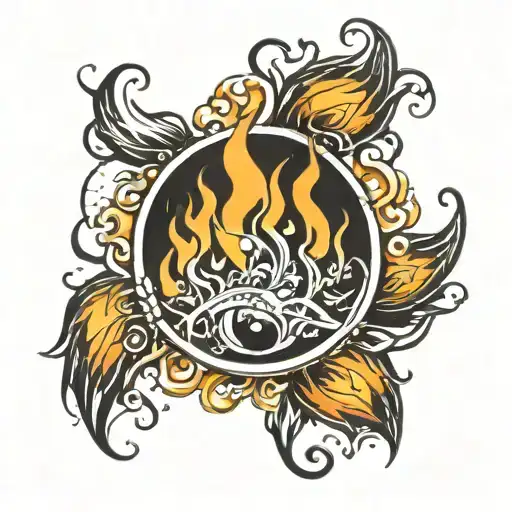 Fire With An Ink Brush Circle