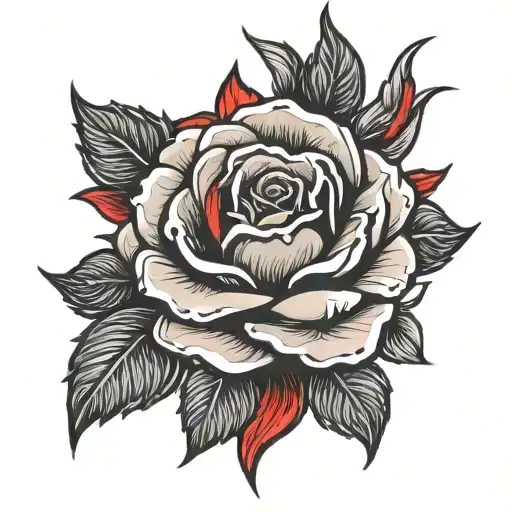 Black And Red Rose