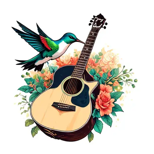 Acoustic Guitar And Hummingbird