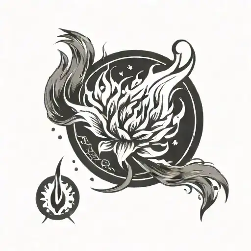 Small Flame Spark In A Black Circle