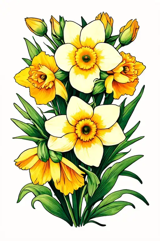 Daffodil And Carnation