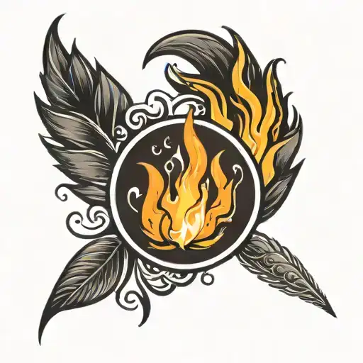 Small Flame Spark In A Black Circle