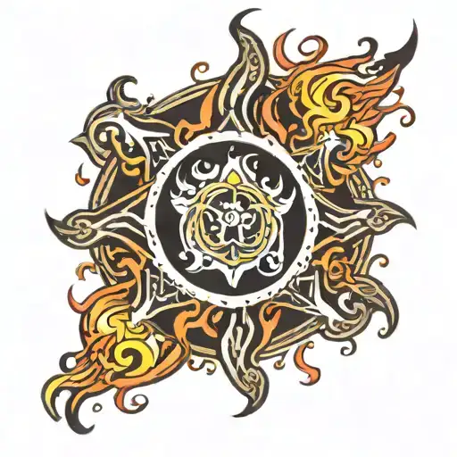 Small Flame Spark In A Black Circle