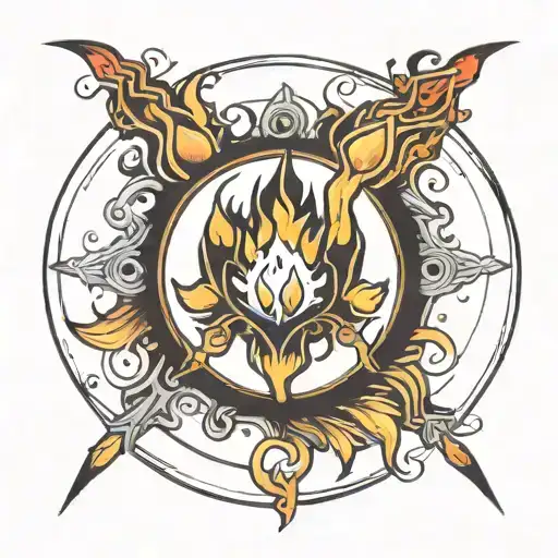 Small Flame Spark In A Black Circle