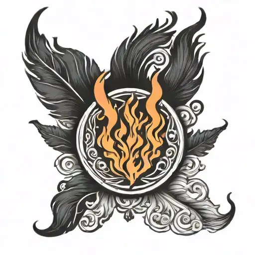 Small Flame Contained Within A Black Circle