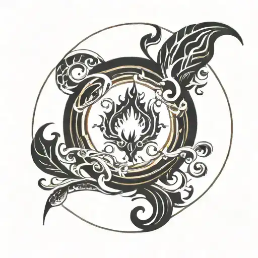 Small Flame Contained Within A Black Circle