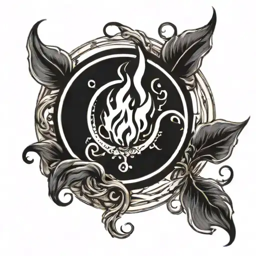 Small Flame Contained Within A Black Circle