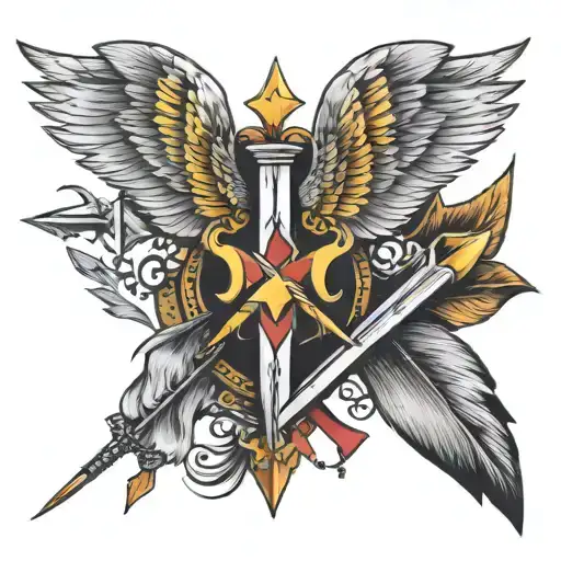 4 Arrows And One Set Of Angel Wings