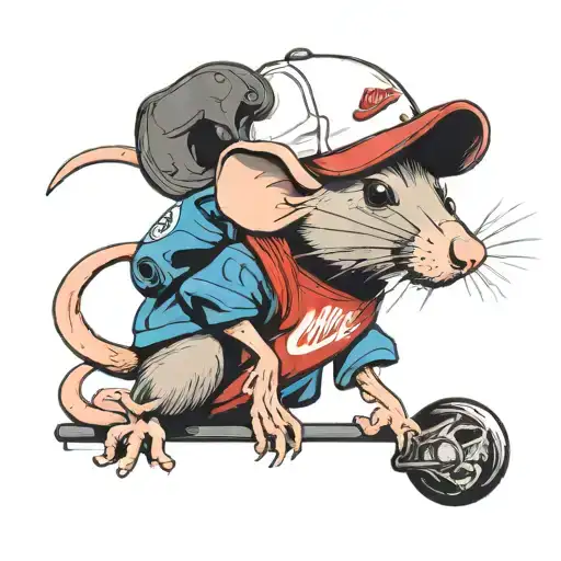 Rat Wearing Nike Air Max And A Cap