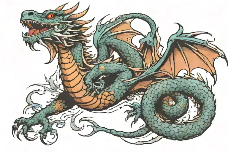 Dragon On Chest Facing Outwards