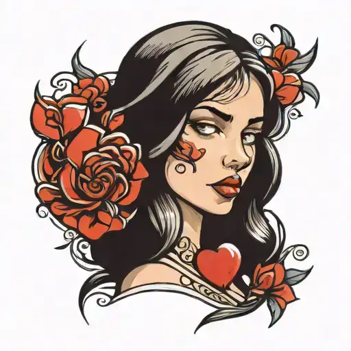 Girl Face With Heart