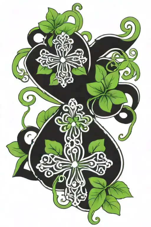 Cross An Shamrock Intertwined
